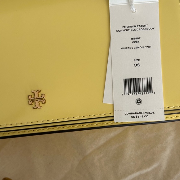 New Tory burch EMERSON PATENT
CONVERTIBLE CROSSBODY VINTAGE LEMON - Picture 4 of 13